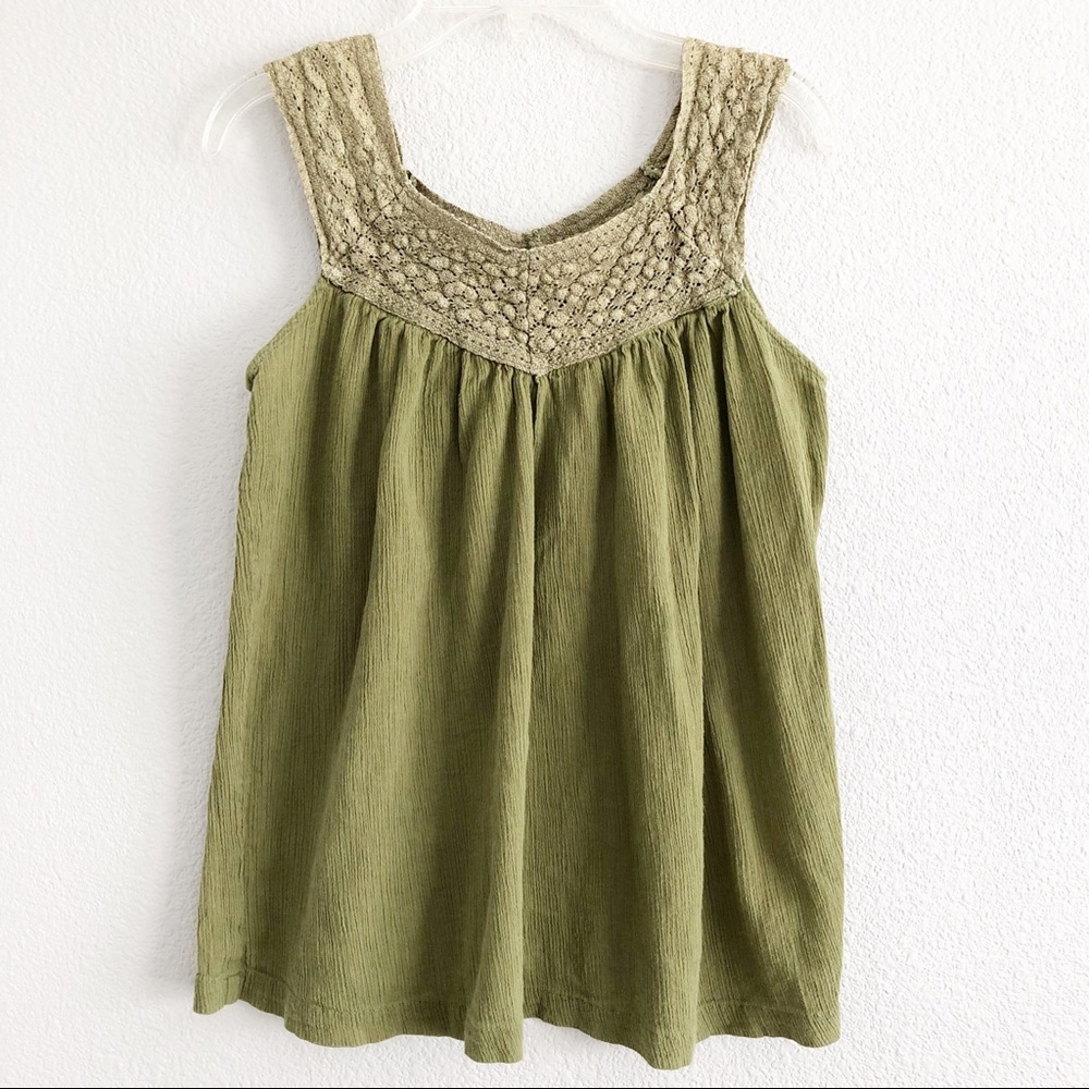 Vintage 90s Forever 21 Olive Green Top Sz Medium